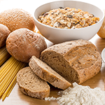Collage of Grains, Bread, Pasta