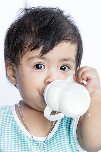 a Baby Drinking Milk