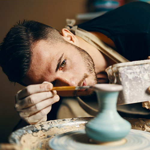 Man Making Pottery