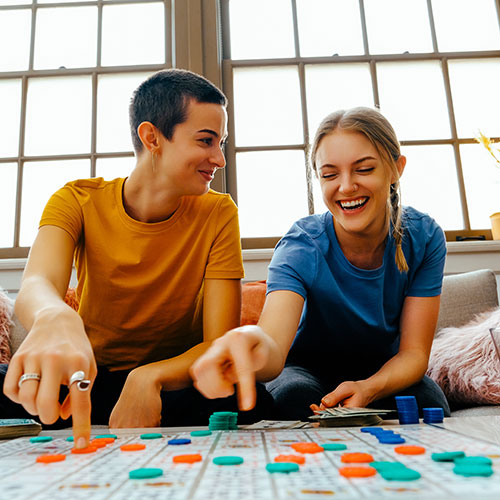 Friends Playing Board Game