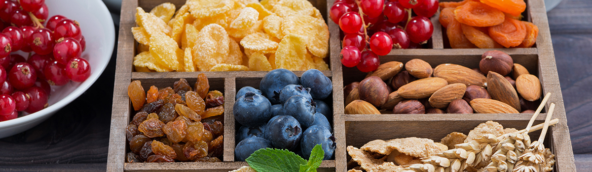 Dried Fruits, Nuts, Grains, Fruit