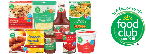 Collage of Food Club Brand Products