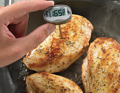 Cooked Chicken with Food Thermometer